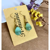 Aqua green Agate Gemstone Earrings - Annie Sakhamo